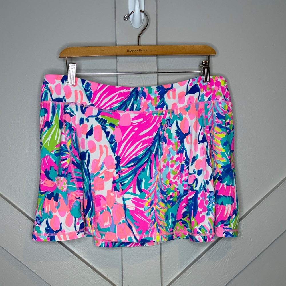 Lilly Pulitzer Meryl Luxletic Gumbo Limbo Aila Skort Skirt Women XL Athleisure - Picture 3 of 13